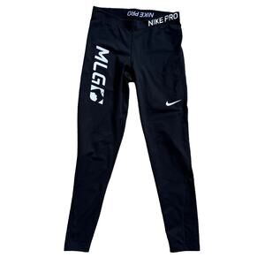 Nike Pro Dri-FIT MLG Training Tights Mid Rise Full Length Black‎ Womens Size L